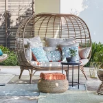 Modern outdoor furniture grey sunbed patio lounge rattan daybed wickec rattan sofa