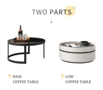 Modern Round Nesting Coffee Table Round Nesting Tea Table Set Match LIving room Sofa Coffee Table