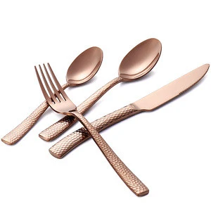 Modern western design high-grade stainless steel silver plated golden cutlery set matte black rose gold pvd inbox flatware