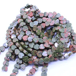 molochite natural crystal heart shaped beads gemstone loose Cheap crystal beads for bracelet necklace accessory