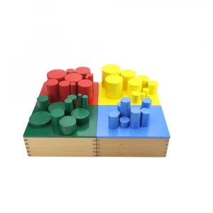 Montessori Children Sensory Learning School  Wood Knobless Cylinders Set Toys For Kids