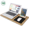 Multi-functional new arrival natural color bamboo laptop cooling pad
