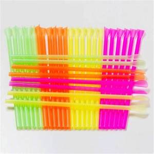 Multicolor Disposable Plastic Spoon Drinking Straws, Biodegradable Spoon Straw Suitable For Bar Accessories Smoothies Ice Cream