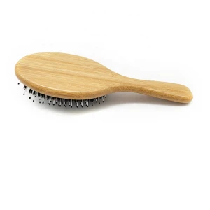 Natural bristle massage hair brush