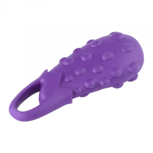 Natural rubber fruit designed eggplant pup dog chewing interactive toys