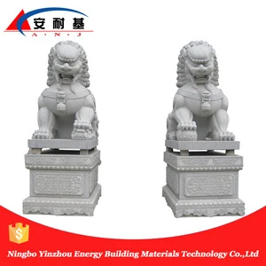 natural stone hand carving lion sculpture