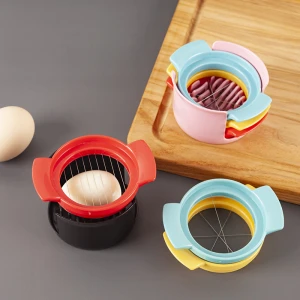 New design 3 in 1-Durable Hard Boiled Eggs Dishwasher Safe Egg Cutter Egg Slicer