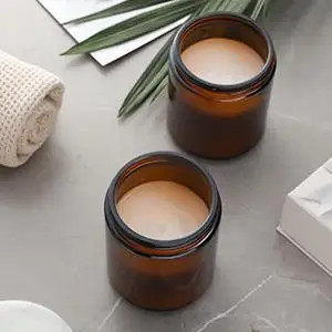 Buy New Design Amber High-quality Thick Glass Empty Candle Jar from