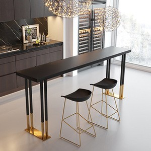New Design Bar desk modern solid marble bar table and chair high feet long narrow bar desk