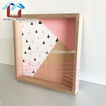 new design decorative wooden plaque/ wall shelf twined by pink cord