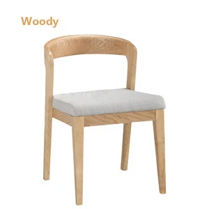 New Design Event Furniture Wood Restaurant Chair Dining Natural Color Or Painted With Cushion