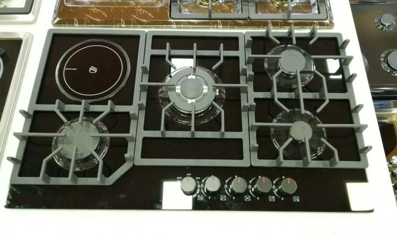New design Kitchen cooking appliance gas stove 5 burner cooktop glass gas hob