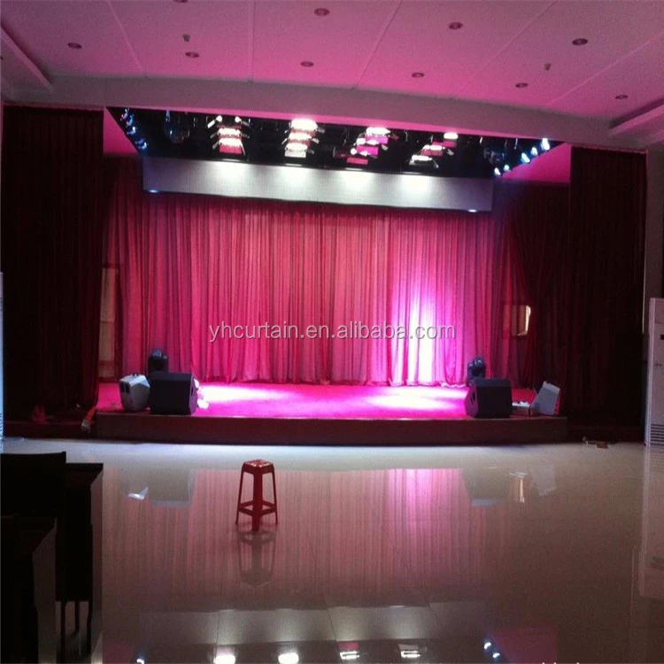 New design motorized red stage curtain for circus and concert custom curtains