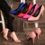Import New fashion women high heels high quality lady shoes from China