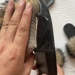 New hot sale women fur slippers fur slides raccoon fur slides