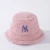 Import New Korean winter alphabet embroidered lamb wool fisherman hat trendy neutral versatile solid color basin hat from China