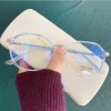 New Round Shape Tr90 Vintage Anti Blue Light Eyeglasses Frame For Women Presciption