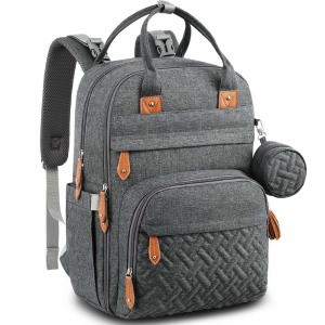 New Stylish Mummy Baby Diaper Bag Backpack with Changing Pad Stroller Straps RPET Diaper Bag Backpack