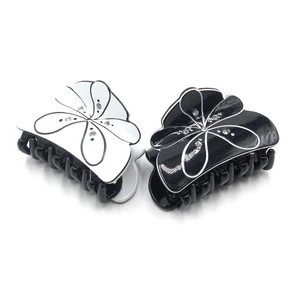 Newest Cheap Black And White Decorative Hair Claw Clips Hair Jewelry