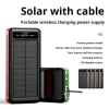 Newest Portable 10000mAh Solar Powerbank with 4 Charging Cables External Battery Power Bank