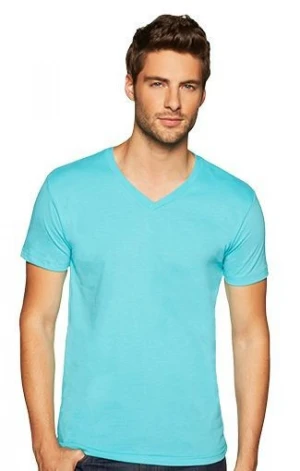 Next Level Apparel Men&#x27;s Premium Sueded V-Neck T-Shirt - made from 60% combed ring-spun cotton and 40% polyester sueded jersey.