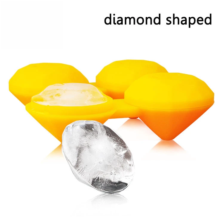 Novelty Bpa Free Diamond Shape Silicone Ice Cubes Tray Mold