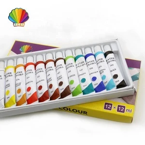 OEM/ODM Students level fine quality water colors paint set for students 12ml*12colors  water colors paint set