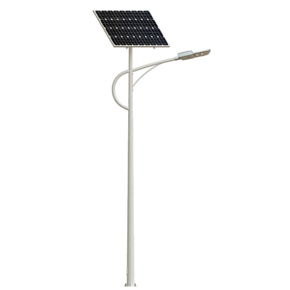 One Side Static Solar Powered Steel Street Lamp Post