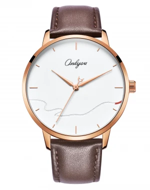 Onlyou  Simple and elegant leather strap watch and online shopping couple watch 520003