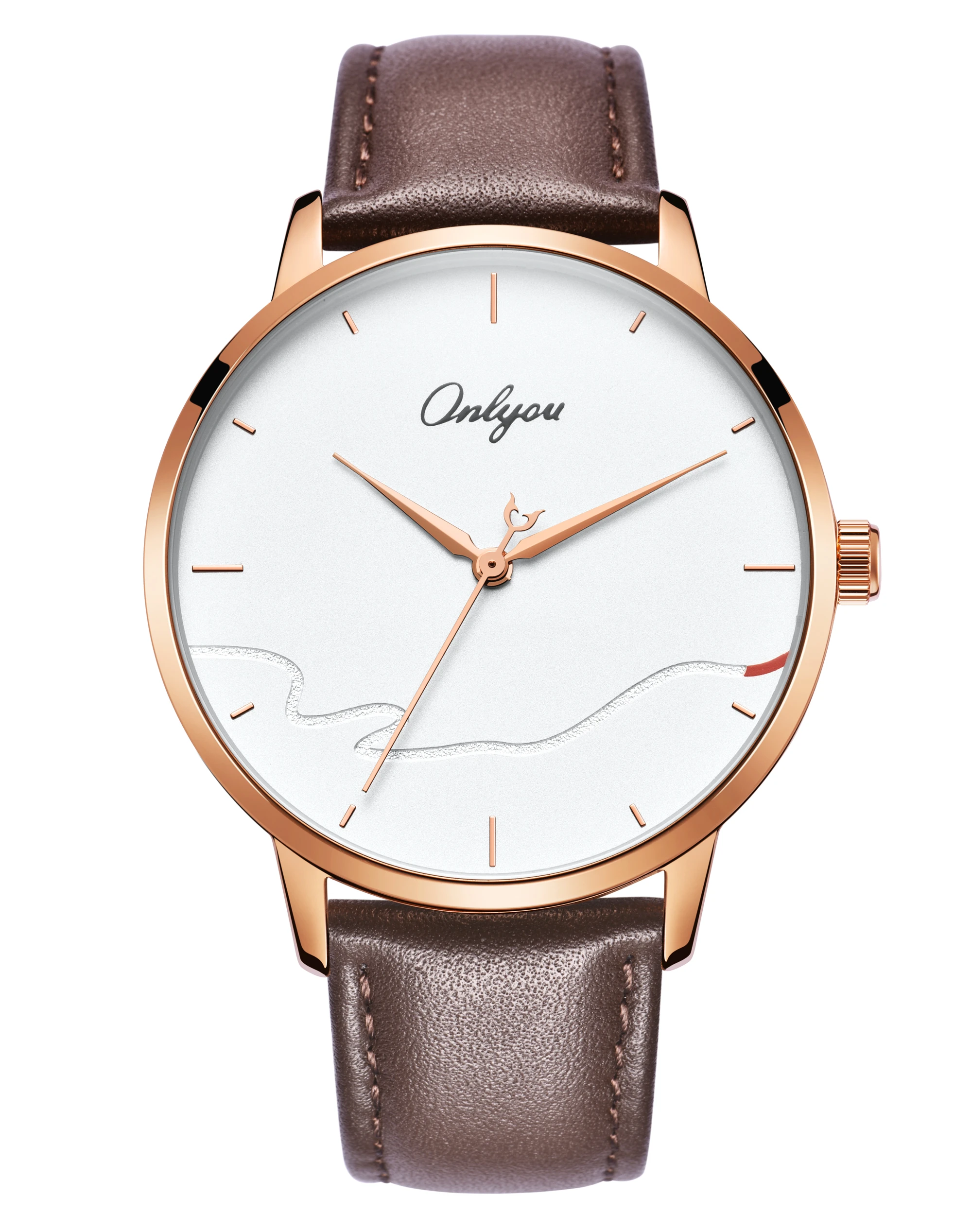 Onlyou  Simple and elegant leather strap watch and online shopping couple watch 520003
