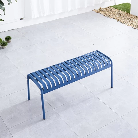 Outdoor aluminum alloy bench garden dining table and chair aluminum plate table and chair