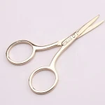 Own Logo Makeup Tools Trimmer Private Label Wholesale Stainless Steel Professional Gold Eyebrow Scissors