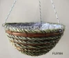 Palm Leaf Rope and Fern Hanging Basket