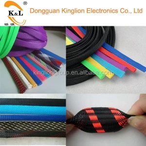 PET or nylon material braided mesh cable sleeving for electrical appliance insulation