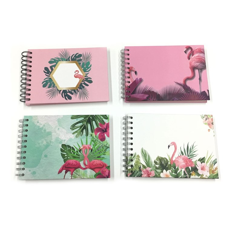 Pink Flamingo Design 8x5.8 Inches Spiral Binding 10 Sheets Small Self Adhesive Photo Album