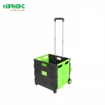 Plastic foldable shopping cart, foldable luggage cart, plastic foldable cart