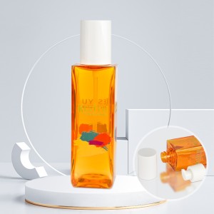 Plastic Shampoo Bottles Rectangular Square New Customized Design Empty Amber Cosmetic Pet with Lotion Pump