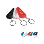 Plastic Whistle With Keychain And Mini Led Flashlight.