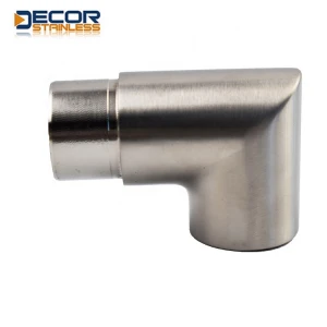 Polish stainless steel baluster handrail corner rail fitting curved adjustable flush angle 90degree elbow connector