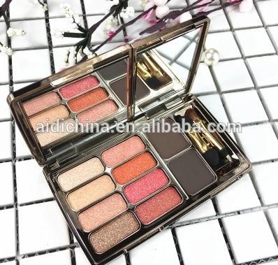 Private label eyeshadow palette with brush glitter eyeshadow makeup manufacturers