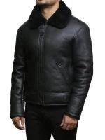 Proelite  Custom Fur Collar Sheepskin Leather Jacket