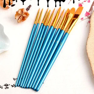 Professional Painter Watercolor Oil Paint Brush Set Blue Artist Brushes Art Supplies Wholesale