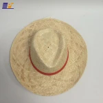 Promotional popular style european ladys paper straw summer fedora hats
