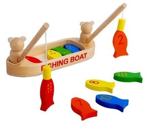 Buy Promotional Wooden Fishing Game Fishing Boat Toys Fishing Set