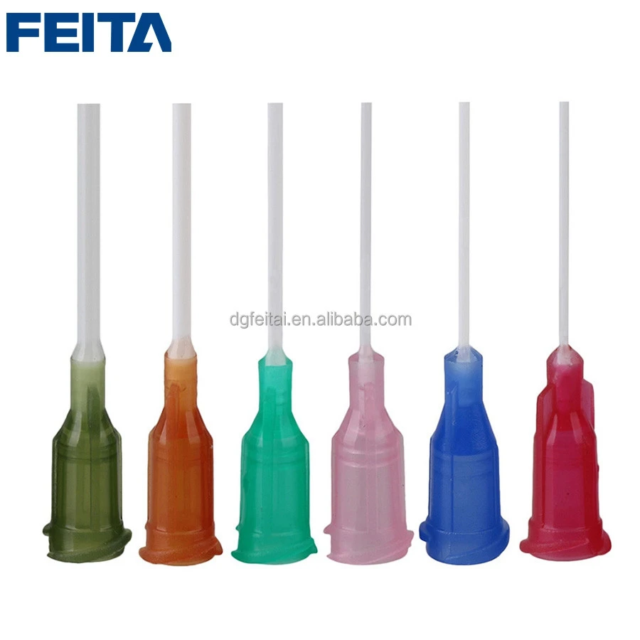 Protecting Glue Dispensing Tips Plastic Syringe 1/2 1 1.5 PP Flexible Dispenser Needles