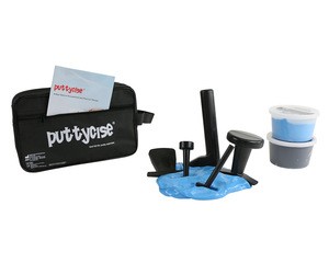 Puttycise Theraputty tool - 5-tool set with 2 x 1 lb putties, difficult (blue and black), with bag