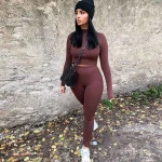 Quality Custom Logo Fall Fashion Long Sleeve Two Piece Sets Women Pants Suit Clothing
