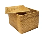 Rattan Woven Convenient Storage Basket Dirty Laundry Basket Lid Debris Toy Storage Box Office Home Wholesale price Vietnam