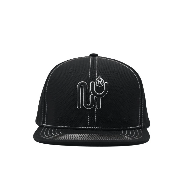 Ready to ship 100% Jersey material unisex sports caps custom 3D embroidery 6 panel snapback cap