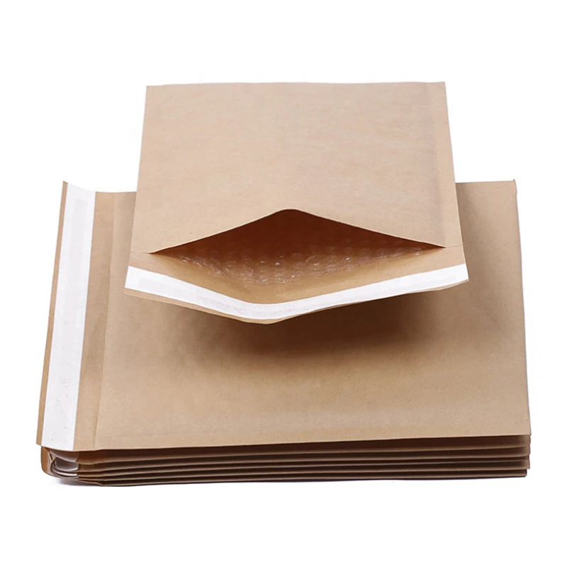 Recycleable kraft paper packaging bubble wrap envelope